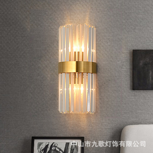 Modern light luxury crystal creative wall lamp Nordic bedroom bedside lamp simple personalized hallway stair wall lamp