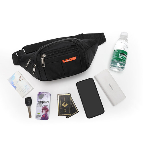 Waist bag, men's and women's coin purse, large-capacity water-repellent cashier business bag, fashionable outdoor sports mobile phone bag, crossbody bag