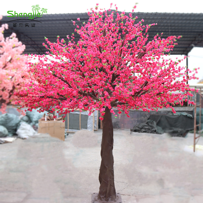 仿真桃花树真杆木桃花树仿真花树室外造景假桃花树商场造景桃花树