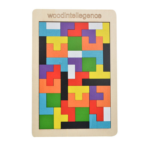 Cross-border wooden magnetic Tetris building blocks wholesale children's baby educational toys Russian three-dimensional puzzles