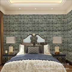 3D Foam Self-Adhesive Wall Sticker Vintage Living Room Waterproof Anti-Collision Wall Paper TV Background Wall Wallpaper