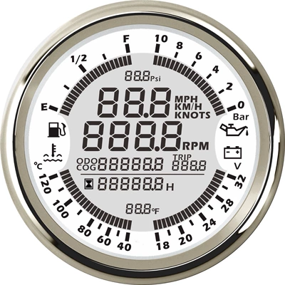 automobile instrument level water temperature voltage oil - silver-edge-with-white-background