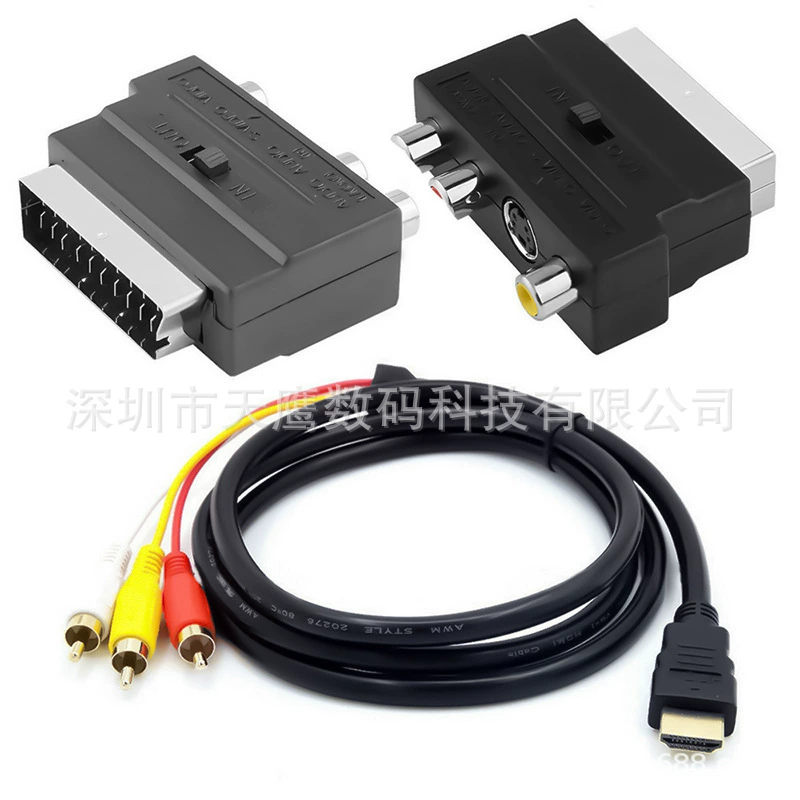 HDMI к цветному 3RCA кабелюHDMI к AV вращающийся красный и белый+ винтовой соединительный комплект