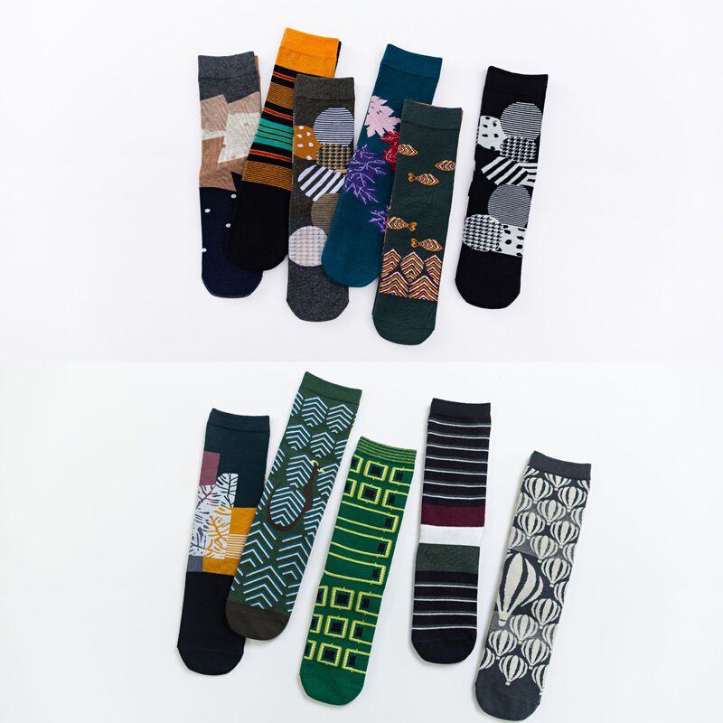 20 Autumn and Winter Straight Mid-Calf Socks for Men and Women, Comfortable Cotton Socks, Mandarin Duck Socks, Fashionable and Creative Illustration Socks