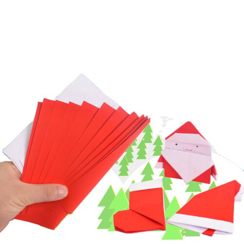 15 cm single-sided large red colored paper, one side red and the other white, double-sided double-color Christmas folding paper 