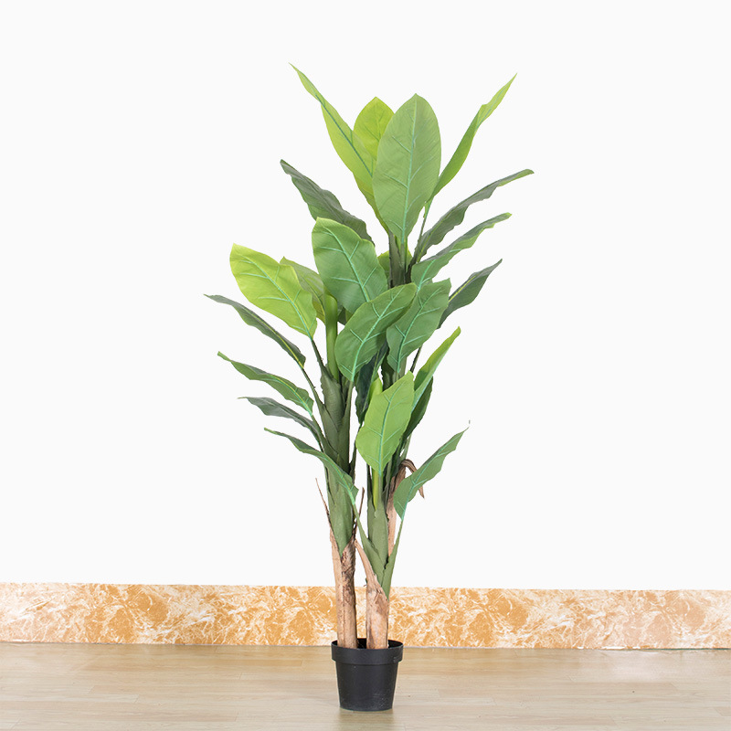 Sensación de la mano Simulación de hojas Árbol de plátano Plantas verdes Plantas grandes en macetas Sala de estar Árbol de simulación Árbol de plátano tropical Paisajismo Decoración de plantas verdes