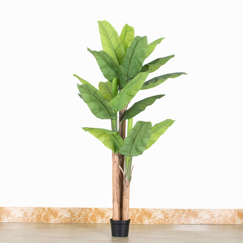 Sensación de la mano Simulación de hojas Árbol de plátano Plantas verdes Plantas grandes en macetas Sala de estar Árbol de simulación Árbol de plátano tropical Paisajismo Decoración de plantas verdes