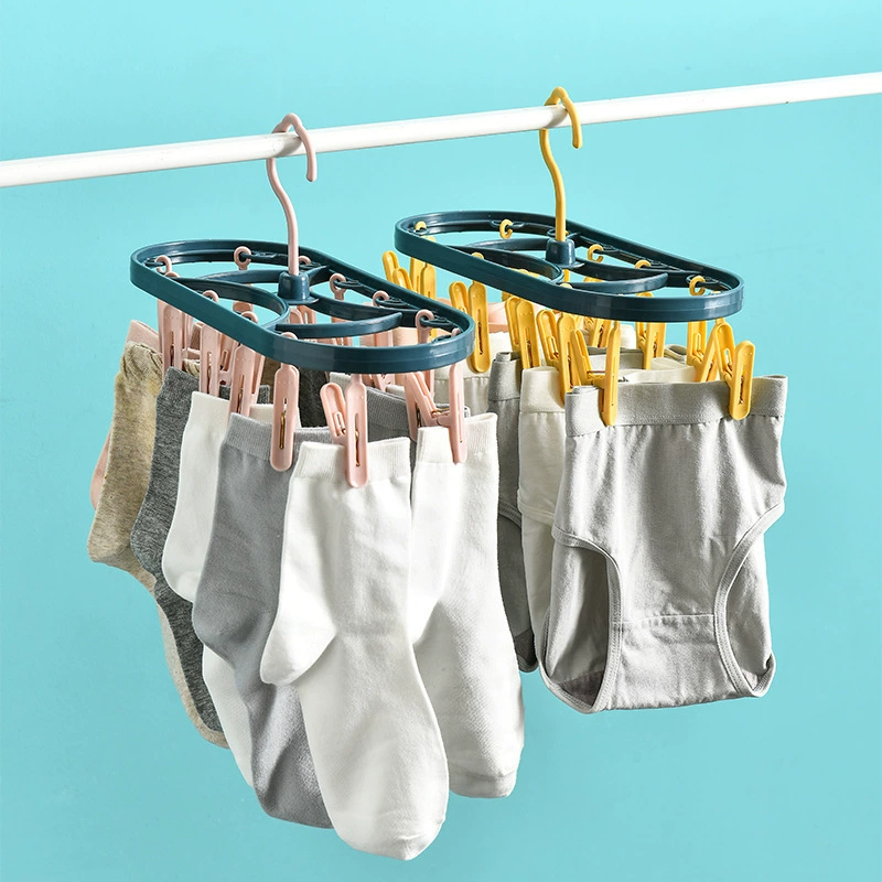 Пластиковая подставка для сушки 12 клипов ветрозащитная многофункциональное общежитие домашнее белье белье трусики вешалка для сушки студенческие носки