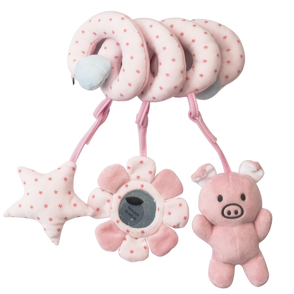 Sonajero colgante de color liso para cuna de recién nacido de 0 a 1 año, divertido espejo, juguete de peluche relajante para bebé, venta al por mayor transfronteriza.
