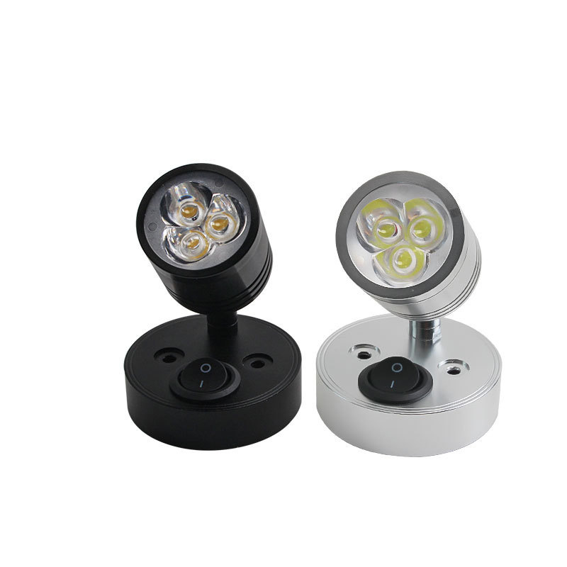 Nuevo 12Vled yate rv luz de lectura 3w bajo voltaje proyector noche universal techo superficie montada lámpara pared