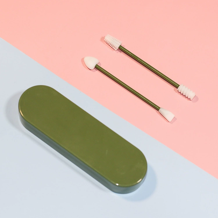 Оптовые силиконовые ватные палочки от производителя, многоразовые, двусторонние, из экологически чистого материала для снятия макияжа.