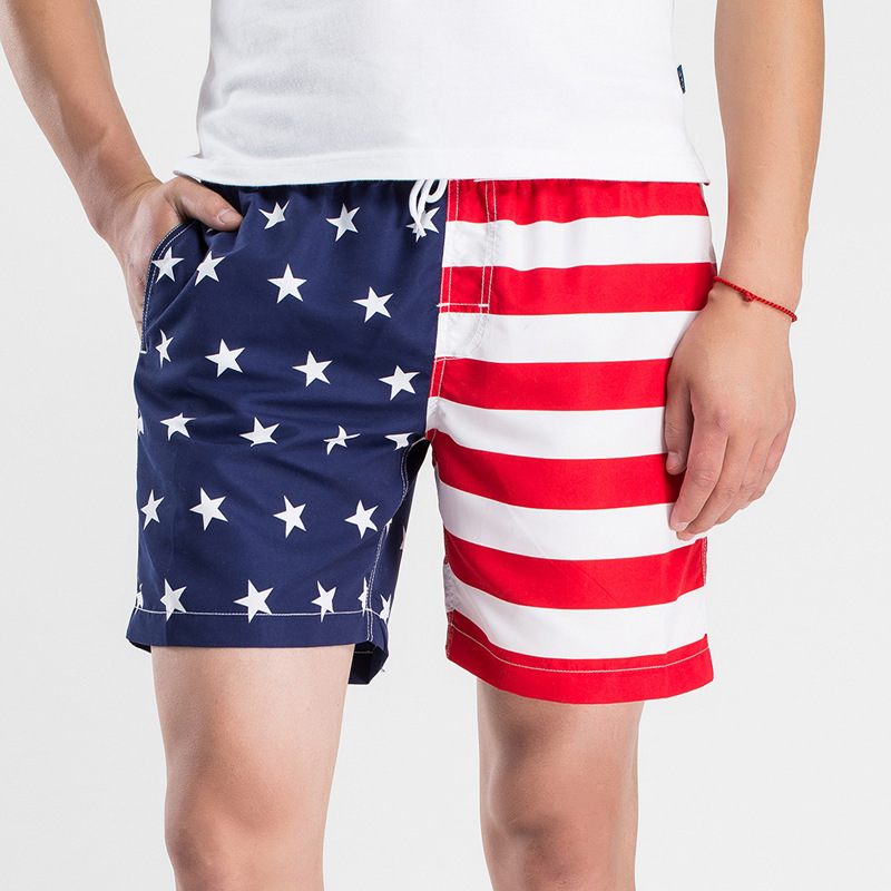 Foreign Trade Men's Summer American Flag Solid Color Shorts Casual Men's Shorts Trendy Men's Large Size Quick-Dry Beach Pants Foreign Trade Men's Summer American Flag Solid Color Shorts Casual Men's Shorts Trendy Men's Large Size Quick-Dry Beach Pants