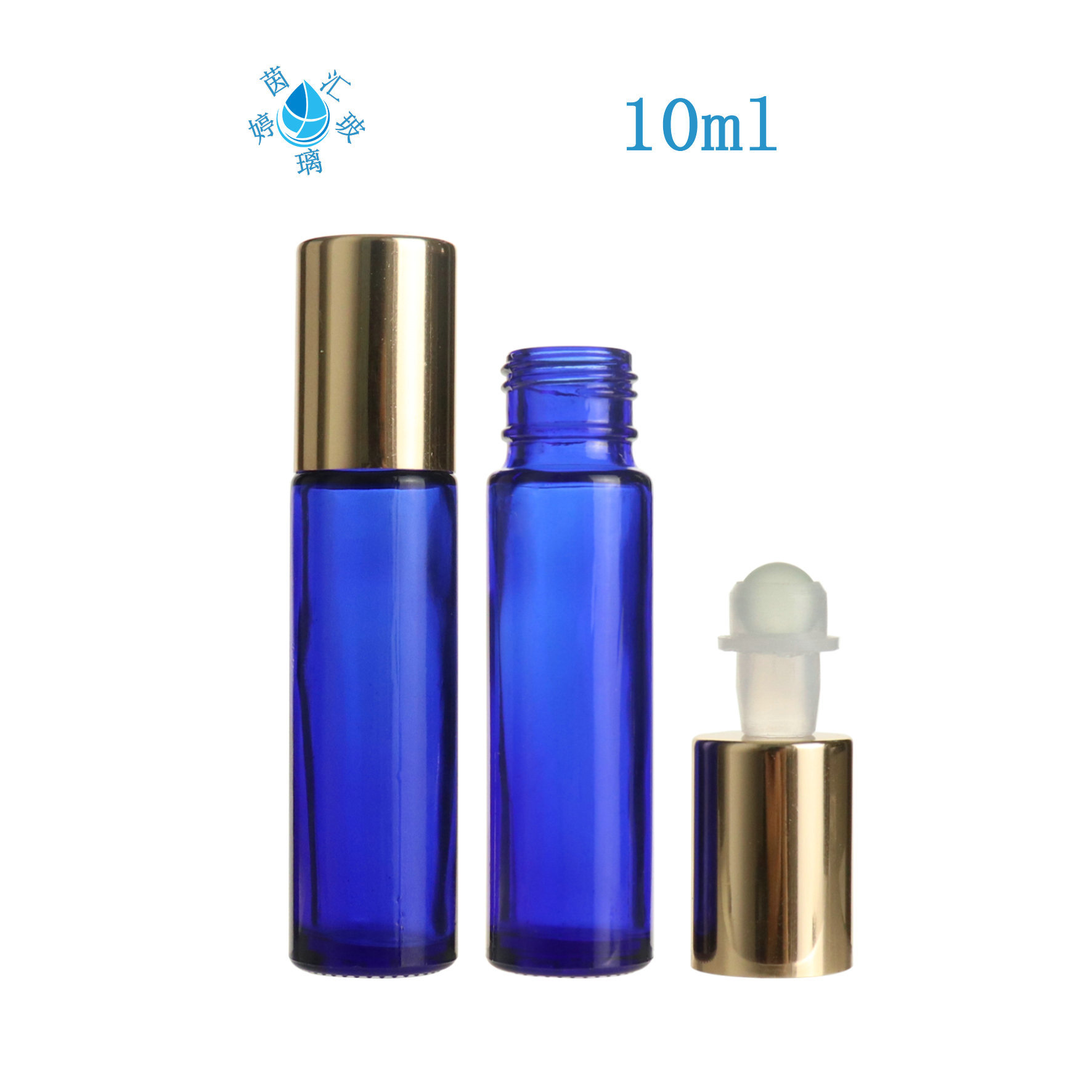 蓝色滚珠瓶10ml 棕色走珠瓶 透明香水玻璃瓶 蓝色分装瓶 化妆品瓶