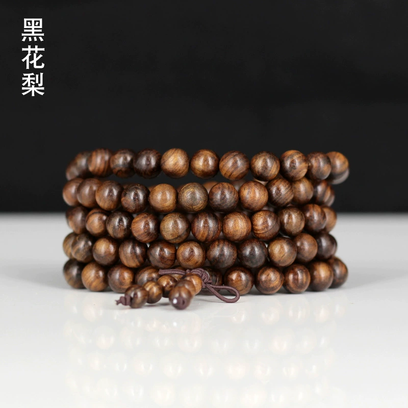 Пояс bracelet? Hmm need translate accurately: The first: "Black flower pear Buddha beads bracelet 0.6 0.8 with added spacer beads manufacturer supply Huanghuali bracelet" - This is messy. We should translate preserving meaning: