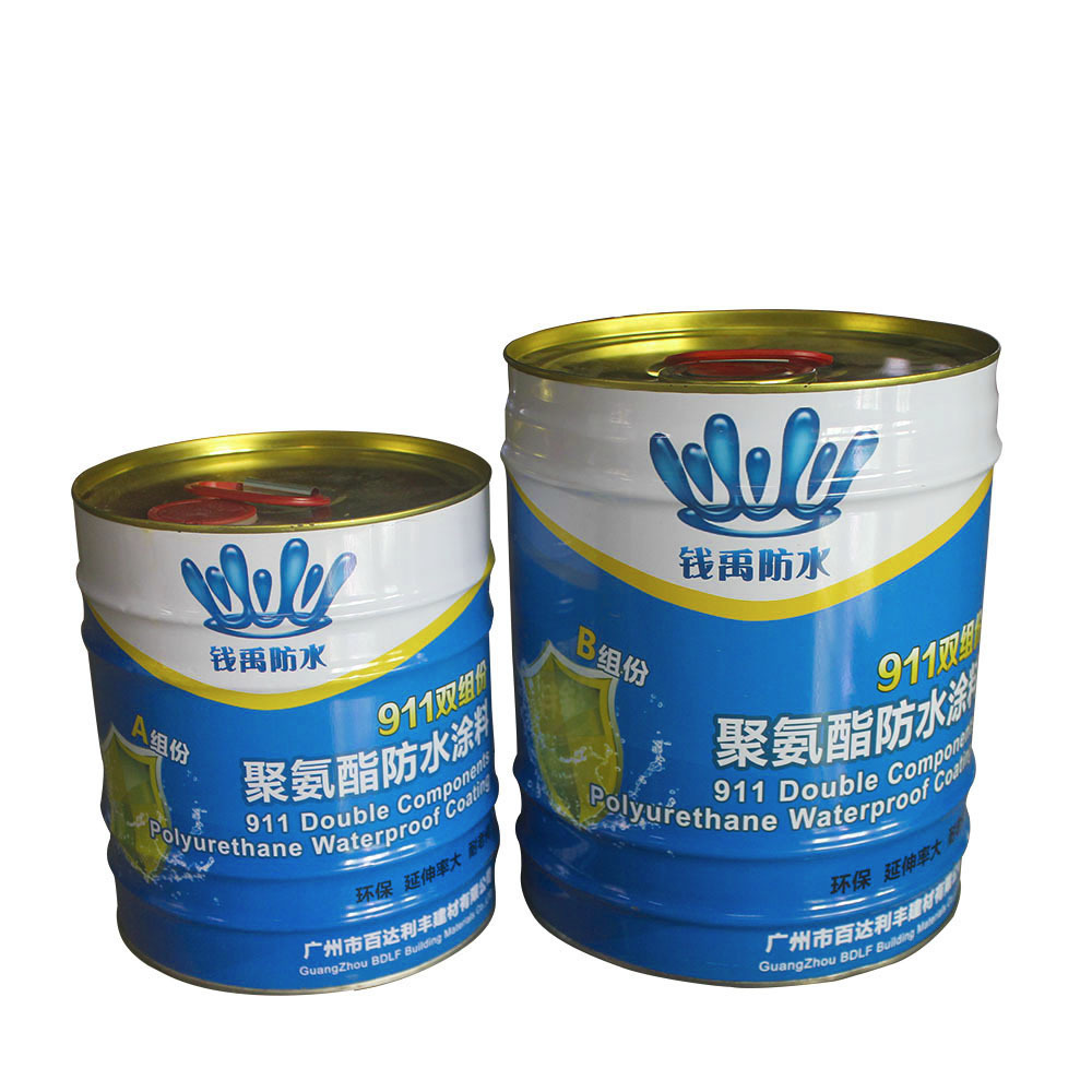 厂家批发双组分聚氨酯防水涂料 围墙屋顶建筑工程补漏911防水材料