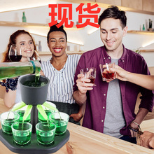 6 Shot Glass Dispenser and Holde 新款六杯分酒器 聚会倒酒神器