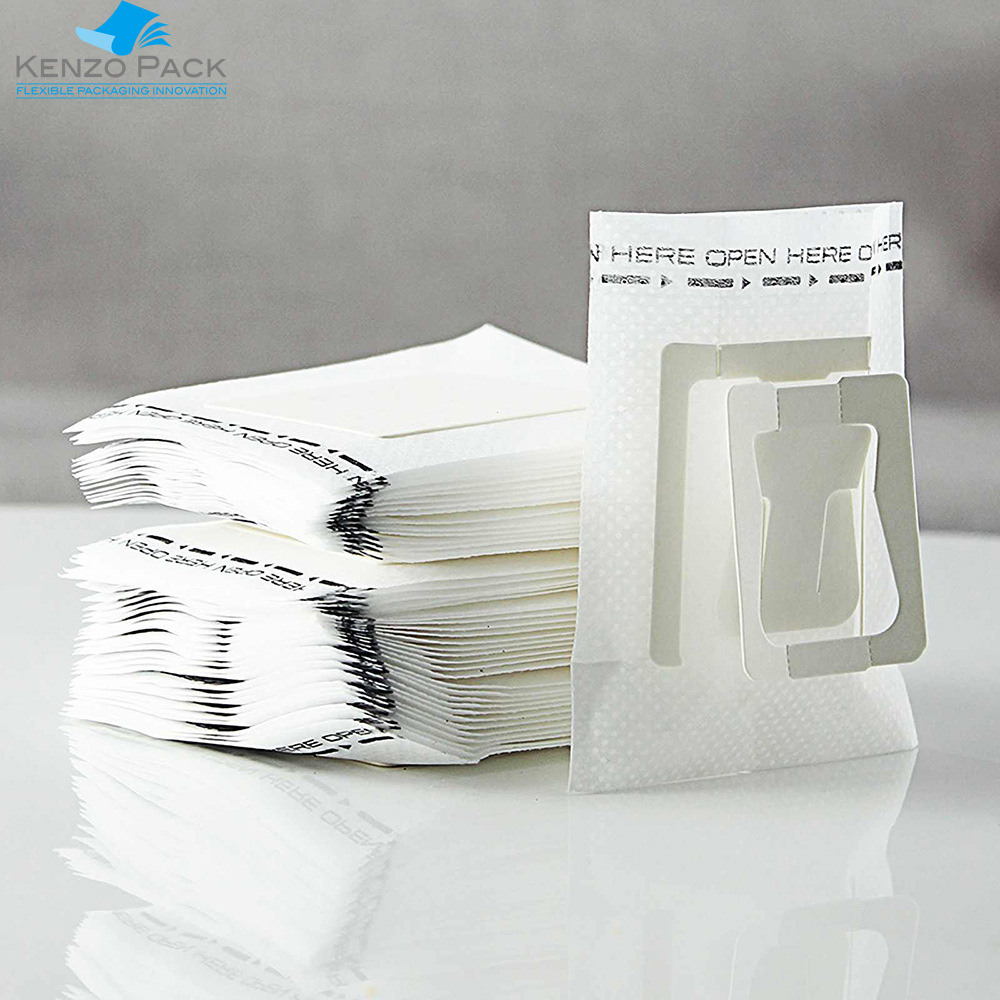 Pla bolsa de oreja sellada de tres lados papel de aluminio de color Chapado en aluminio papel de filtro de café lavado a mano bolsa de embalaje pequeña al por mayor