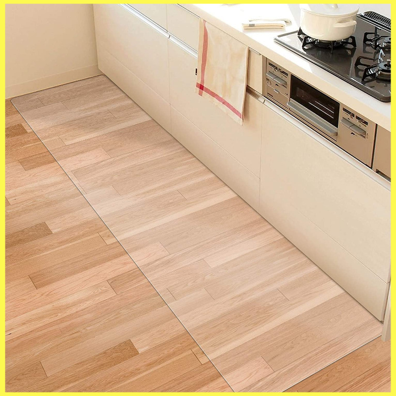 Directo de fábrica pvc transparente esmerilado estera del piso de la cocina impermeable a prueba de aceite antideslizante refrigerador piso estera protectora silla Mat