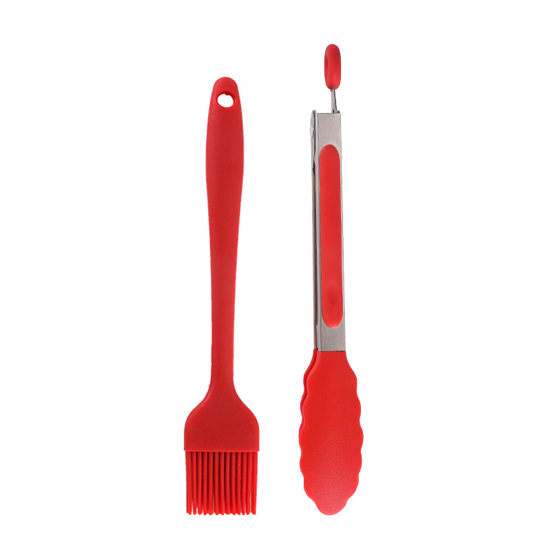 Rojo pequeño tamaño clip de alimentos + cepillo de aceite