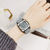 Waterproof retro silica gel hair band, square quartz calendar, watch, factory direct supply, internet celebrity, wholesale