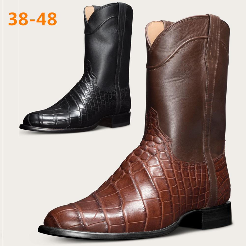 Vintage férfi csizma Alligator Western cowboy férfi cipő 48-as méret felett_voghion.com
