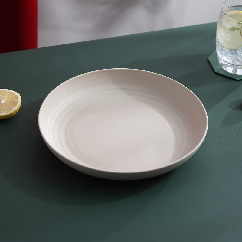 25cm Disco 8 Unids paja de trigo plato de cena del hogar placa de la torta plato de fruta plato resistente a la caída plato de restaurante vajilla image 17