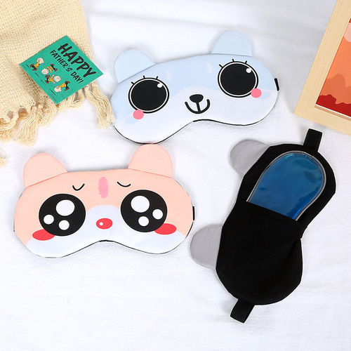 3291 cartoon creative sleep shading cute ice eye mask to relieve eye fatigue and hot and cold dual-use ice pack eye mask