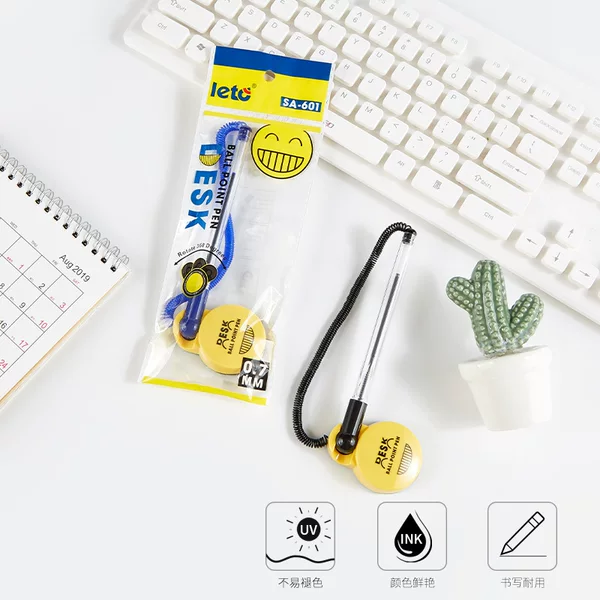 Office Stationery Desk Pen Fixed Sign Pen 0.5 Bullet Front Desk Pen Creative Smile Business Ballpoint Pen Desk Pen
