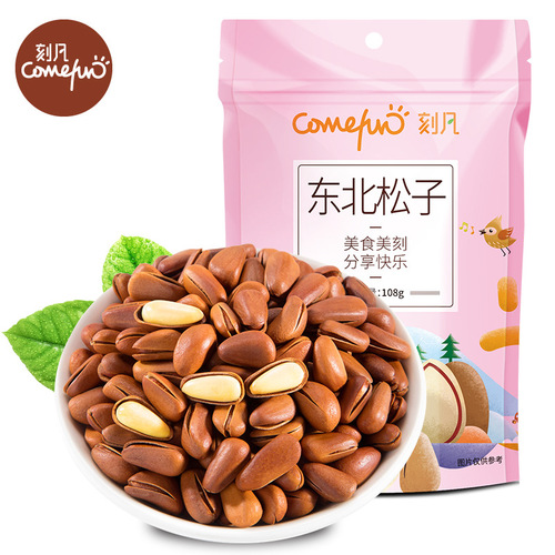 Kefan Northeastern pine nuts 108g/bag open pine nuts original flavor hand peeled nuts roasted seeds and nuts snacks group purchase one piece wholesale