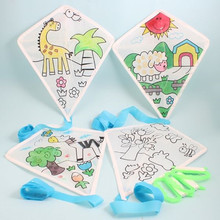 批发教学风筝儿童卡通空白DIY手绘工线稿小三角菱形跨境亚马逊涂