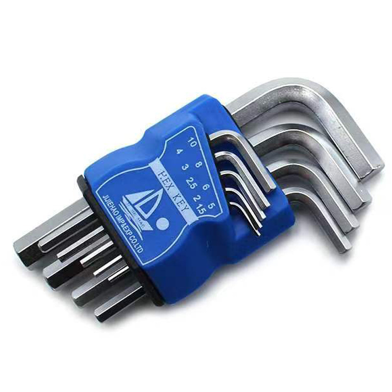 厂家供应 9PC亚光平短内六角 蓝色便携式多规格内六角 质量保障