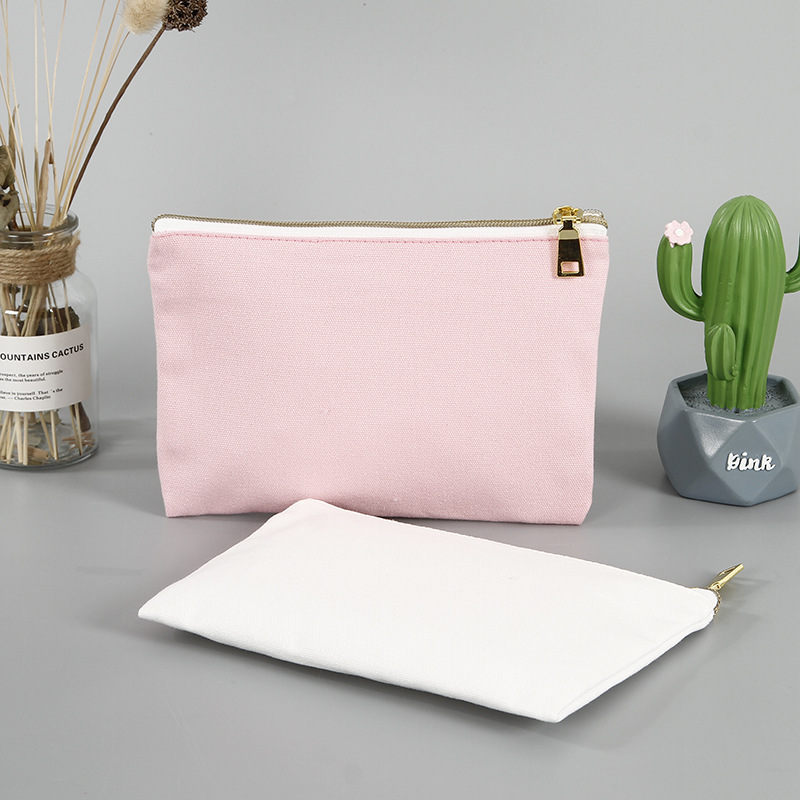 彩色时尚帆布拉链袋空白学生帆布零钱包文具收纳帆布笔袋定制