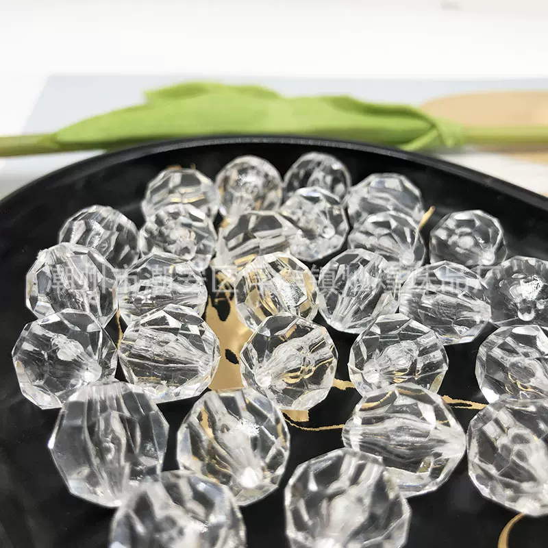 透明亚克力散珠32切面角珠菠萝珠diy手工串珠满天星饰品珠帘材料