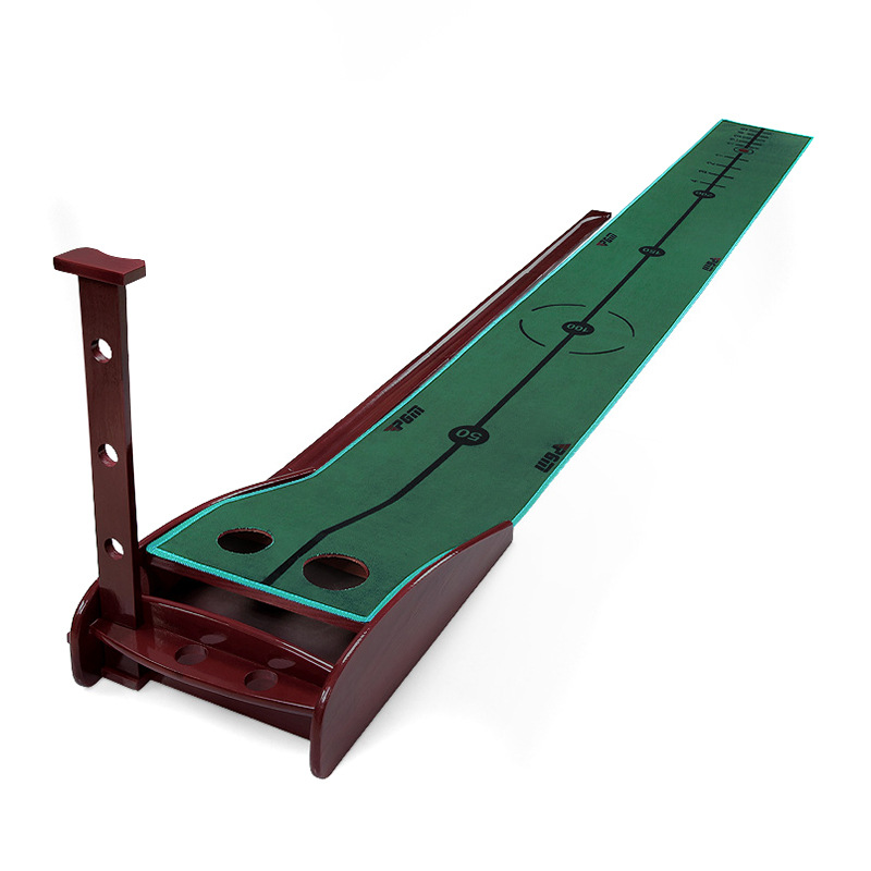 Thảm tập golf mini PGM gỗ rắn 3m hiển thị quỹ đạo bóng — TL015 nhung thực hành gỗ rắn 3M, TL015 nhung gỗ rắn thực hành 3M + thanh đẩy