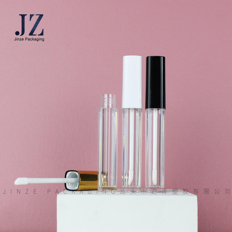 进泽 细长唇釉方管 盖喷镀/磨砂 底透明唇釉管 液体眼影腮红空管