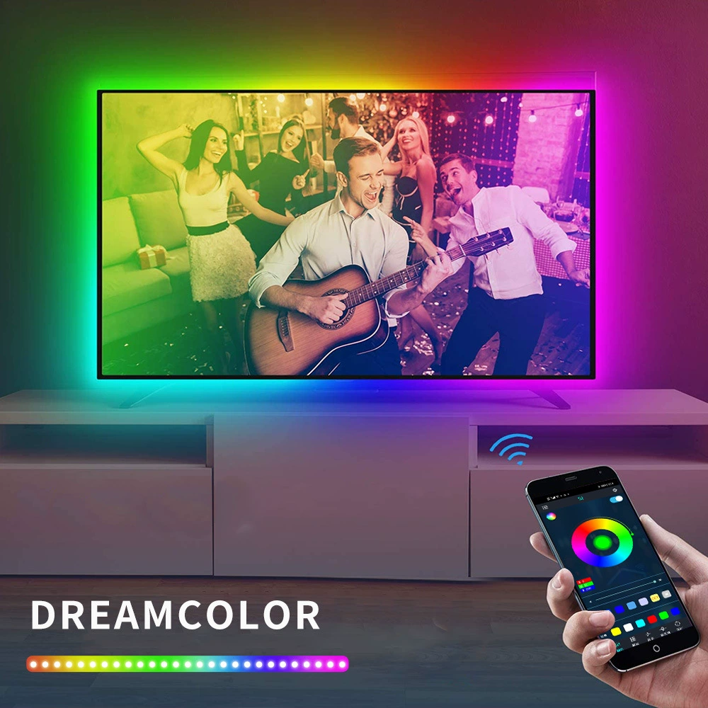 Умная подсветка для телевизора/компьютера, световая LED-лента 5V USB RGB, синхронизация с музыкой, эффект «бегущая лошадь»