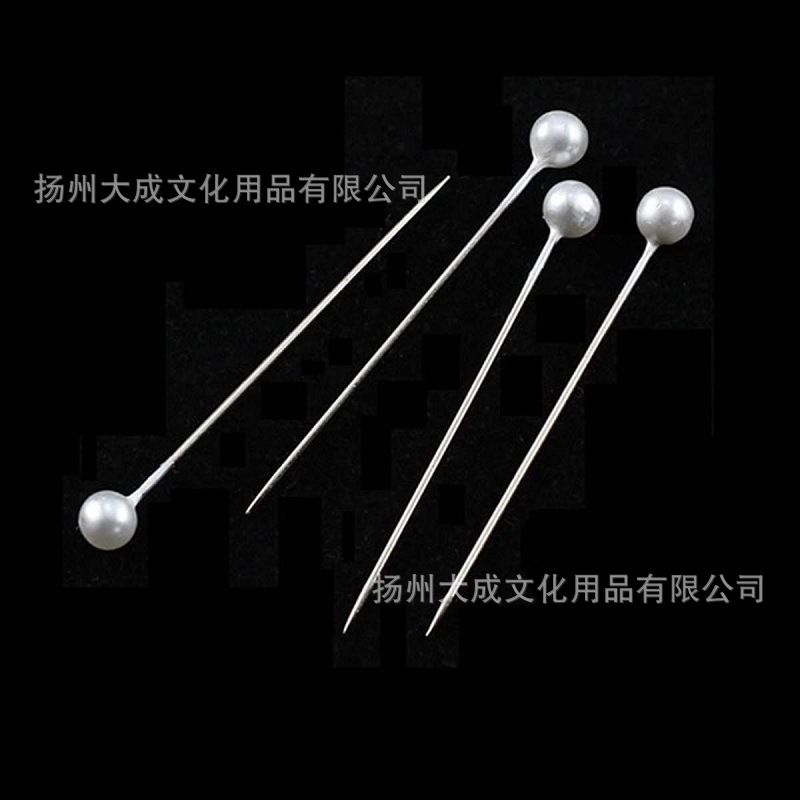 Alfileres de costura de acero inoxidable con cabeza perlada, colores surtidos, prácticos para manualidades.