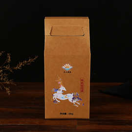 厂家定 制有机大米包装盒牛皮纸折叠包装盒手提大米礼品盒定 做