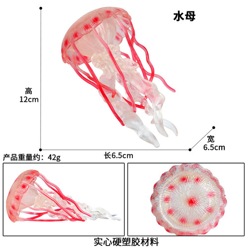 Simulation scientific and educational jellyfish model crown jellyfish jellyfish toy animal children's cognitive gift ornaments ocean world