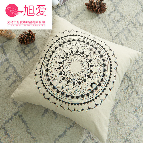 Cotton printed pillowcase letter simple geometric bed pillowcase simple home square backrest cover