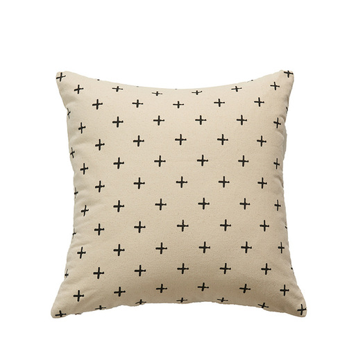 Cotton printed pillowcase letter simple geometric bed pillowcase simple home square backrest cover