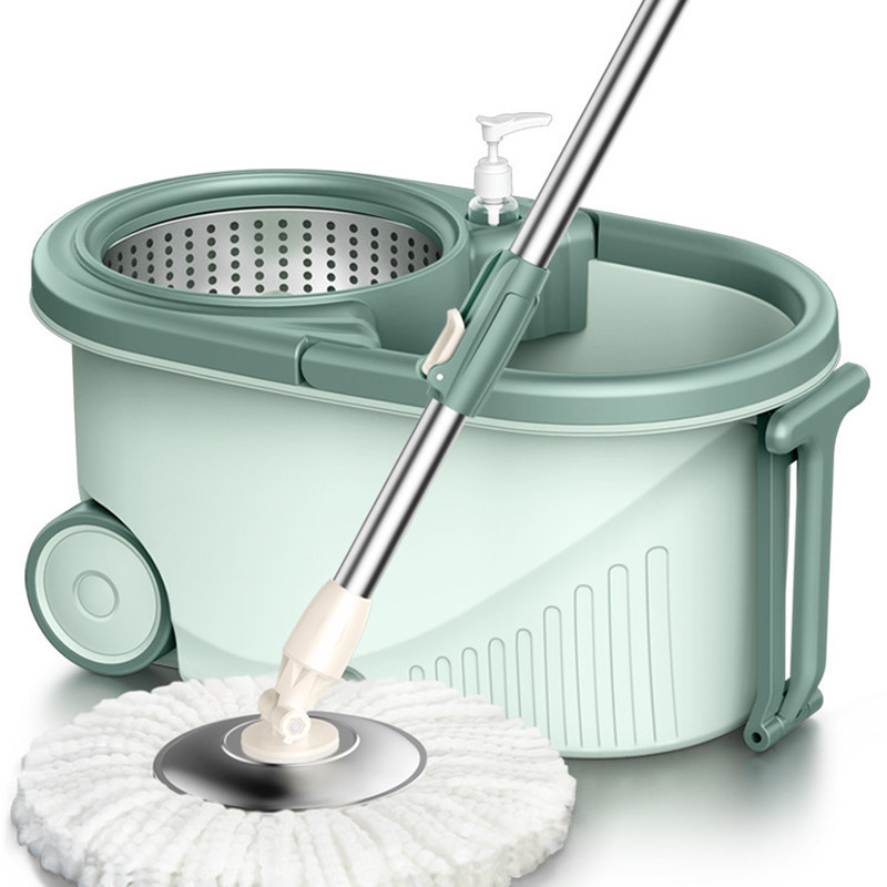 Factory Direct Sales, Hands-Free Double-Drive Rotating Mop, Lazy Household Hand-Pressed Wheel Mop Bucket Wholesale Roller