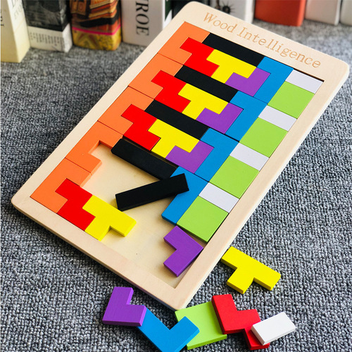 Tetris factory direct sales wholesale wooden puzzles wooden building blocks game puzzles children's educational educational toys