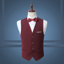 厂家批发春秋装男士韩版修身纯色马甲男潮商务职业装马夹青年背心