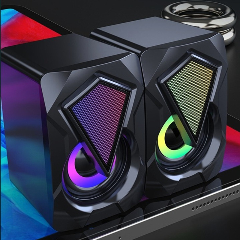 Cross-border creative RGB luminous laptop desktop computer USB2.0 wired audio mini desktop audio Cross-border creative RGB luminous laptop desktop computer USB2.0 wired audio mini desktop audio