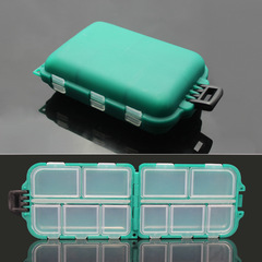 Whe and plastic box/fishing gear box/small accessories box/square hook box fishing gear box green mixed batch cross-border