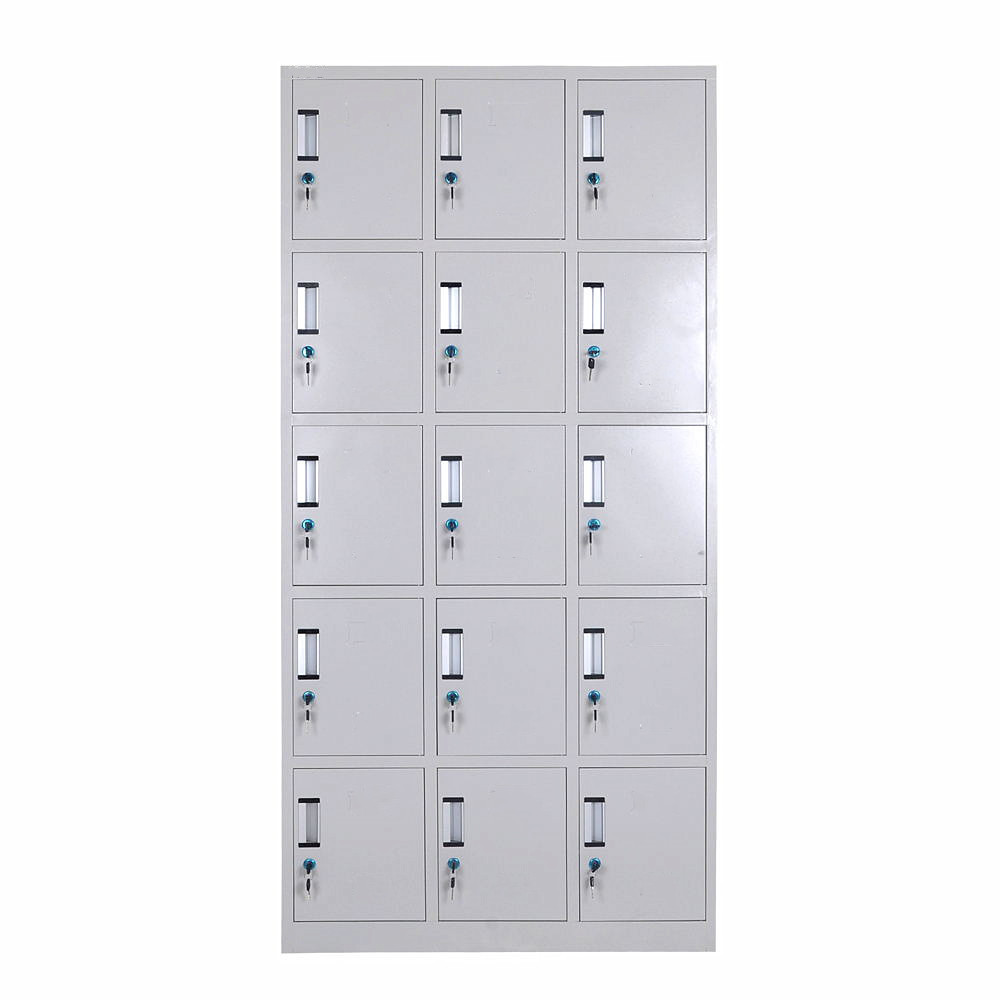 十五门更衣柜铁皮带锁存放柜钢制15储物柜多门更衣柜