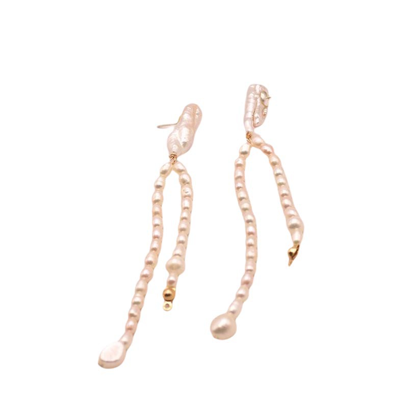 Perlas de alta calidad, pendientes de perlas de agua dulce, moda simple, joyería de perlas al por mayor, natural