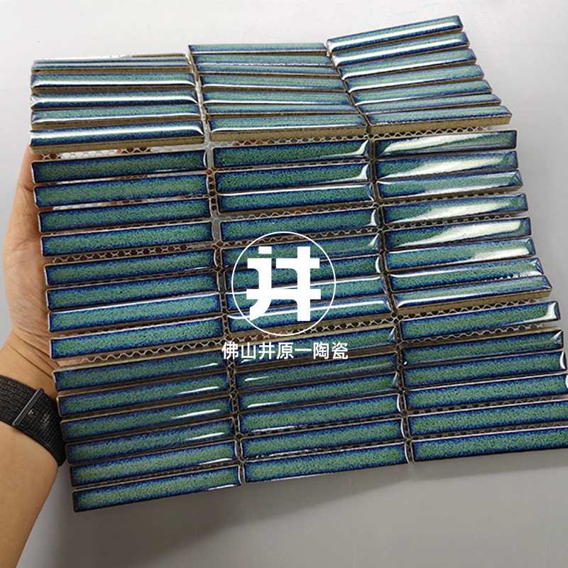 Mosaic Tiles in Deep Green and Blue, Handmade Bricks for Kitchen, Bathroom, Dining Room, Cafe, Wall Tiles, and Bathroom Floor Tiles Mosaic Tiles in Deep Green and Blue, Handmade Bricks for Kitchen, Bathroom, Dining Room, Cafe, Wall Tiles, and Bathroom Floor Tiles