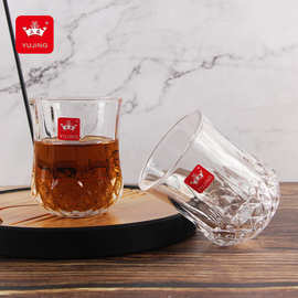 玉晶玻璃杯钻石杯KTV洋酒杯家用加厚耐热水杯茶杯酒吧威士忌酒杯